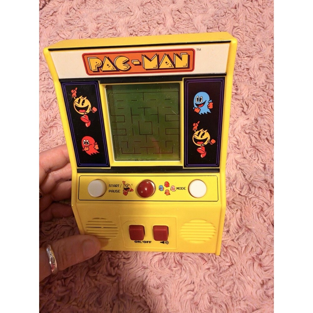 Bandai Namco Pac-Man Mini Arcade Hand Held LCD Screen Retro Game EUC